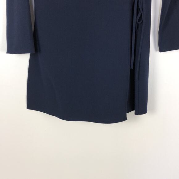 1. State long sleeve blue V neck hidden zip closure wrap tie romper Womens Large - Picture 3 of 11